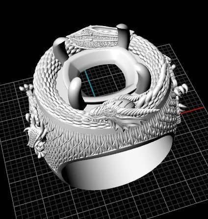 Dragon ring 3D print model_9