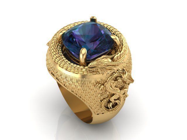 Dragon ring 3D print model_1