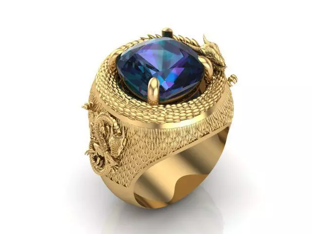 Dragon ring 3D print model_0