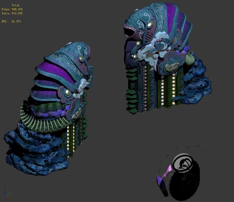 Underwater Palace - entrance statue 3D model_1