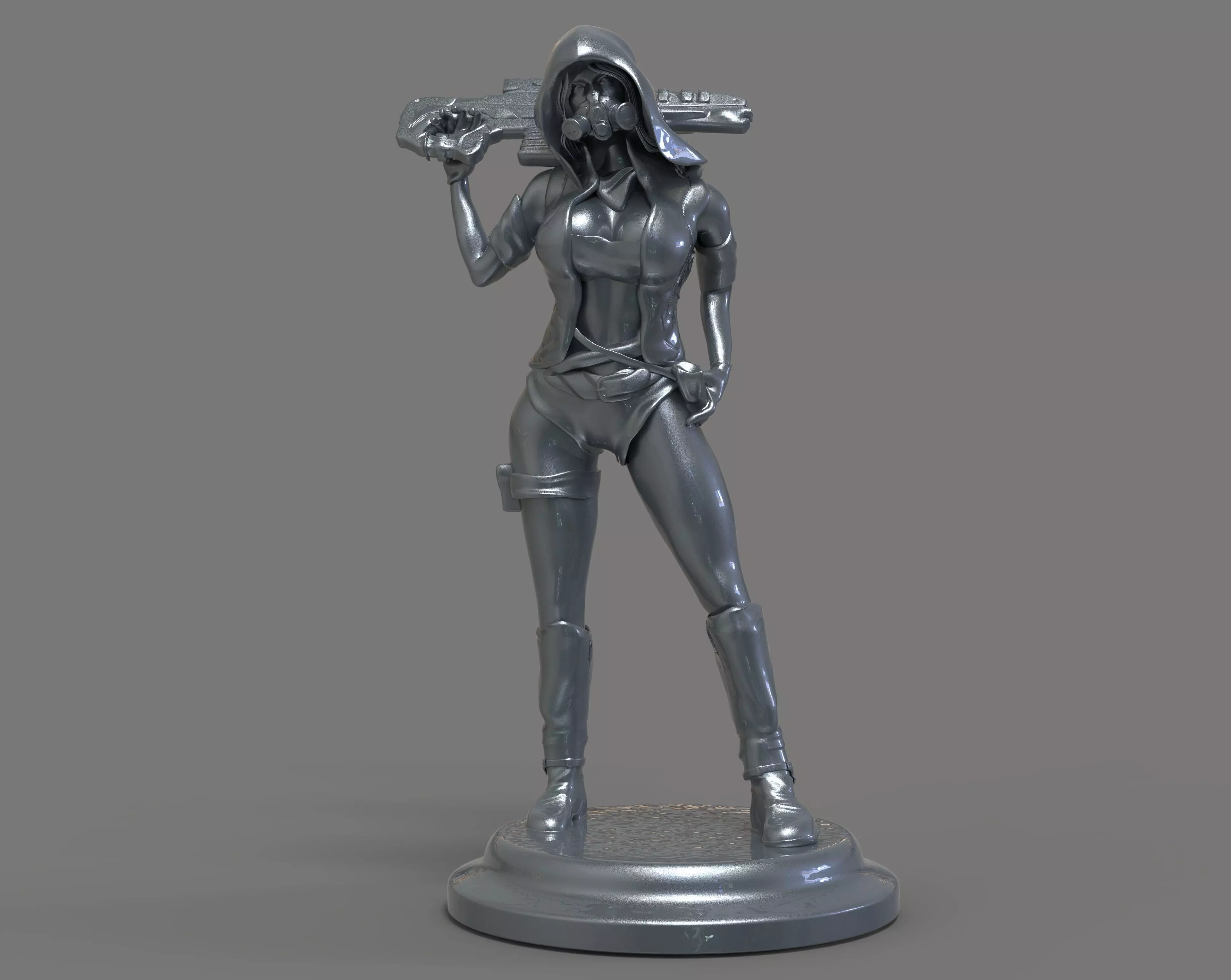 Girl vs Pandemic 3D print model_0