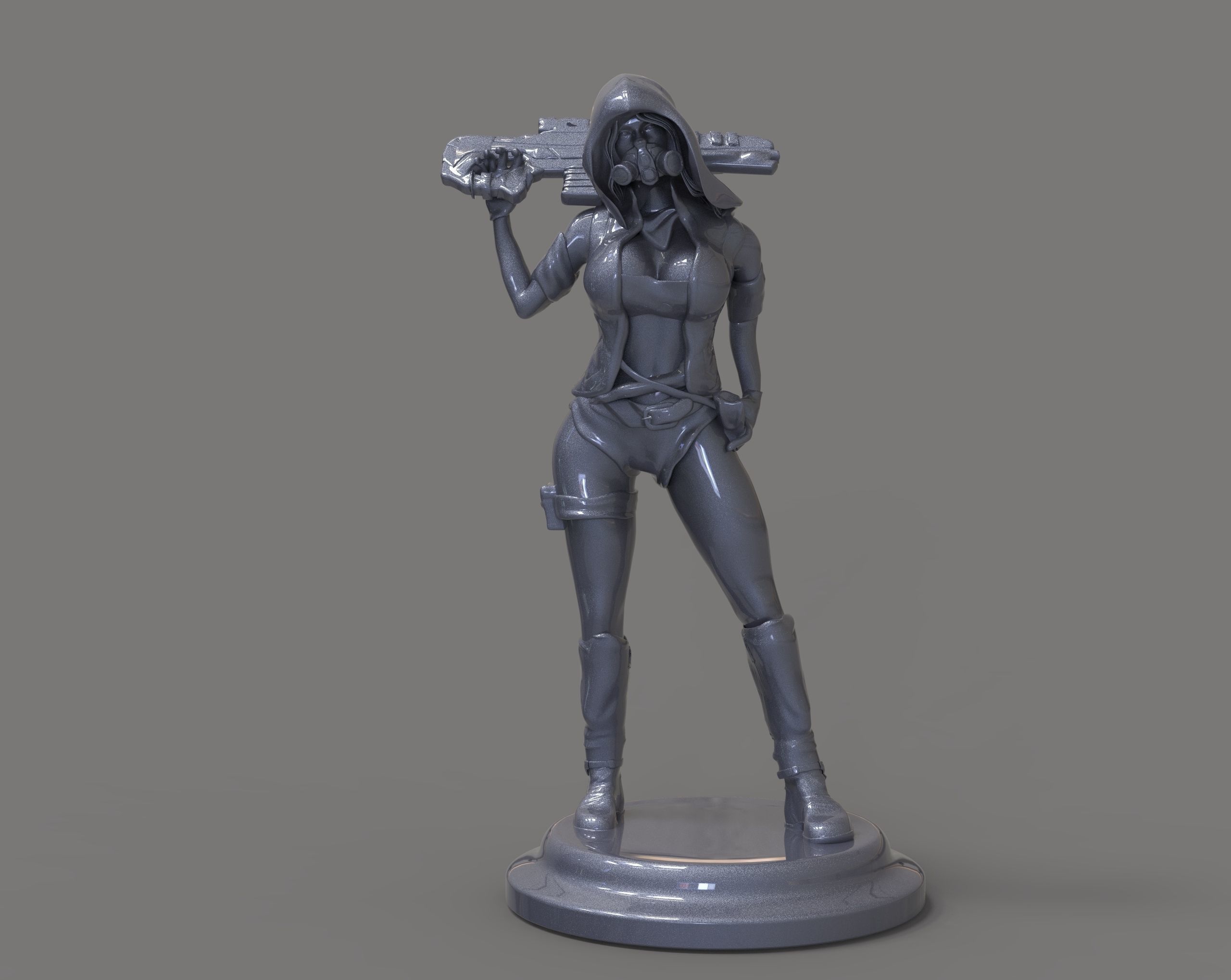 Girl vs Pandemic 3D print model_3
