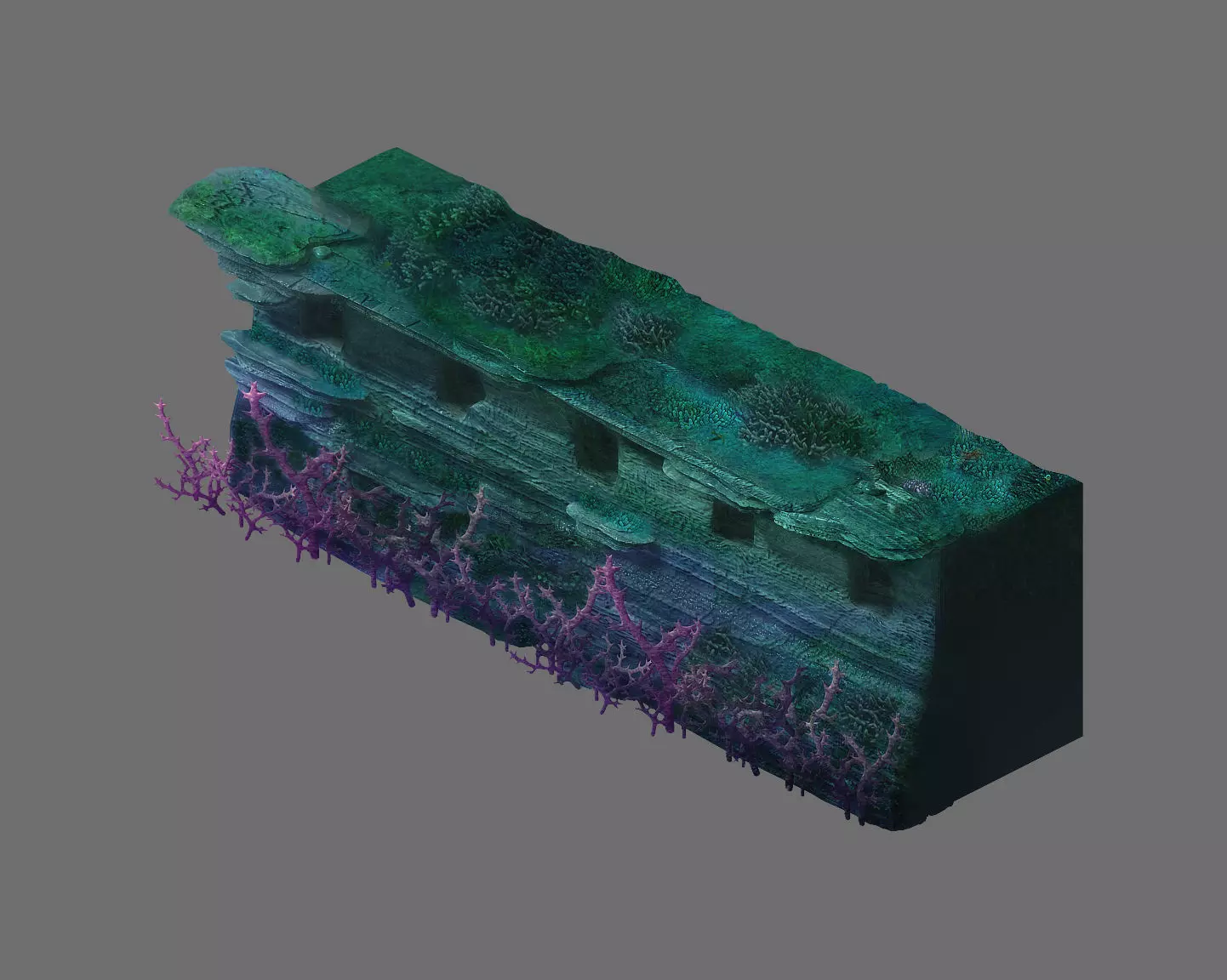 Game Model - Seabed - Coral City Wall 01 3D model_0