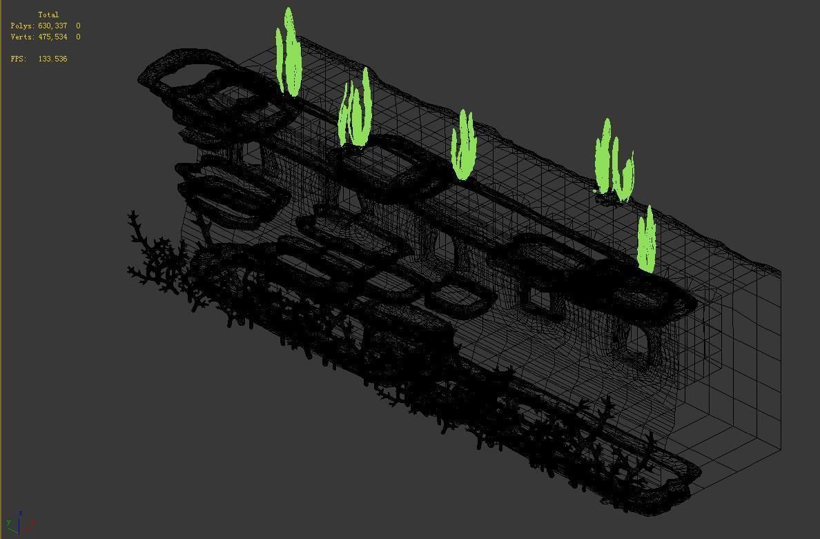 Game Model - Underwater Coral Wall 3 3D model_1