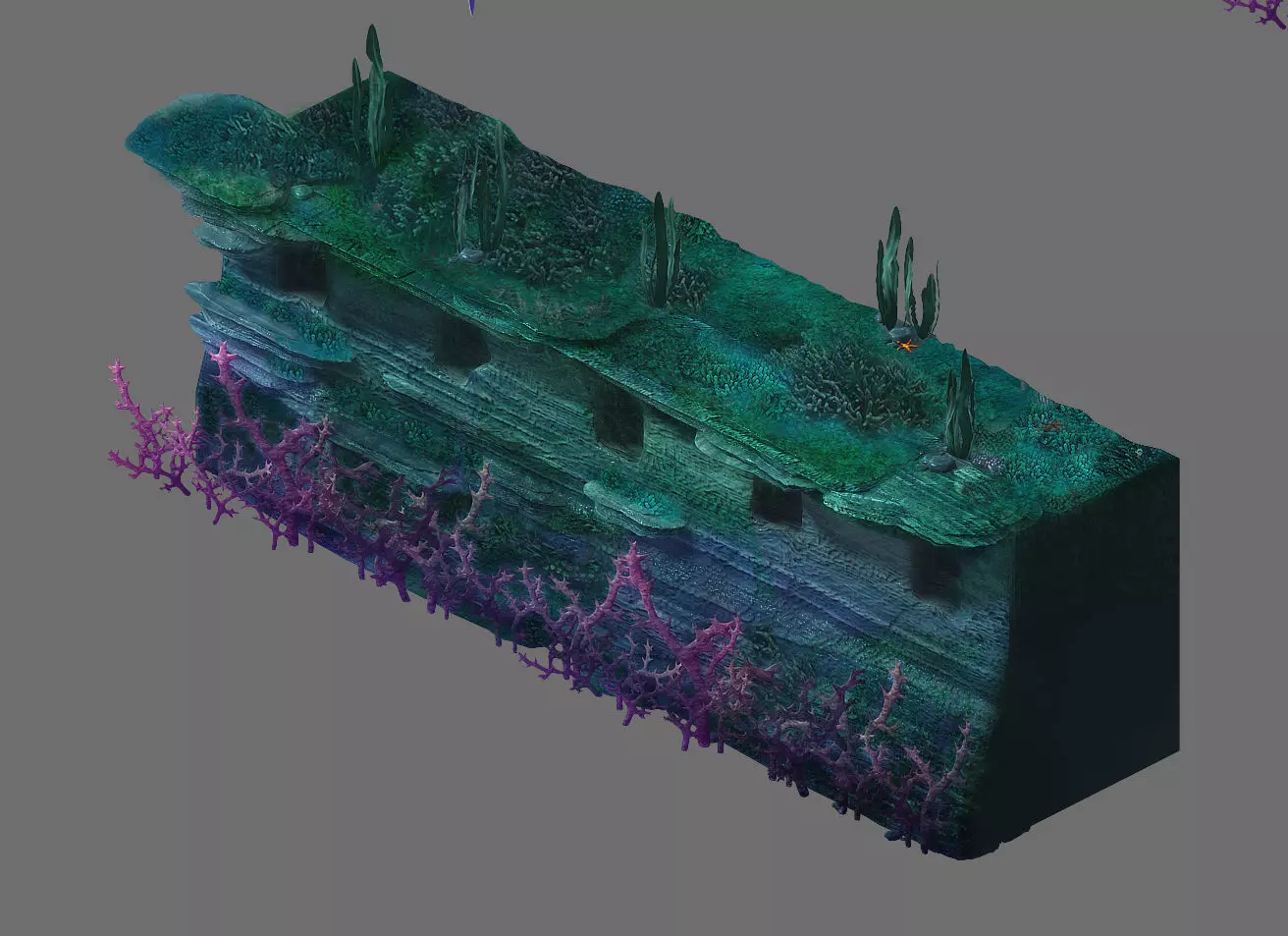 Game Model - Underwater Coral Wall 3 3D model_0