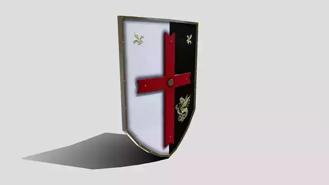 Medieval Heater Shield Low-poly 3D model