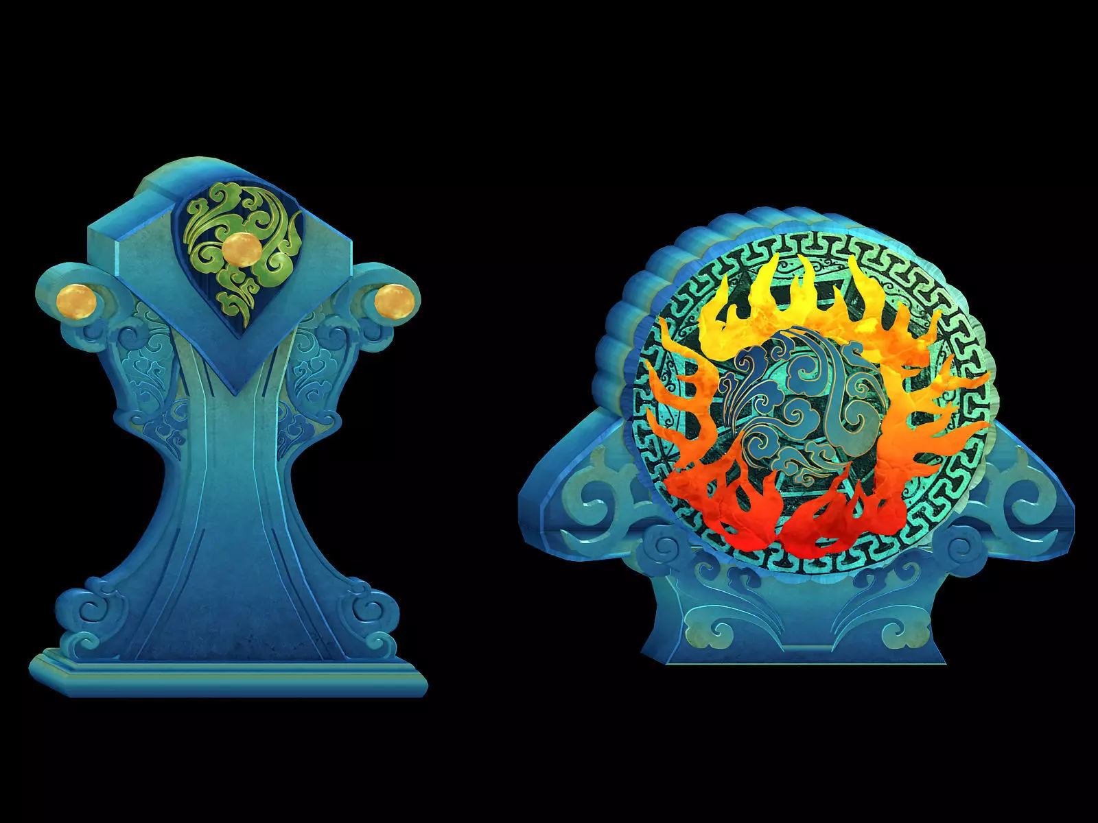 Horizontal version of the building accessories 3D model