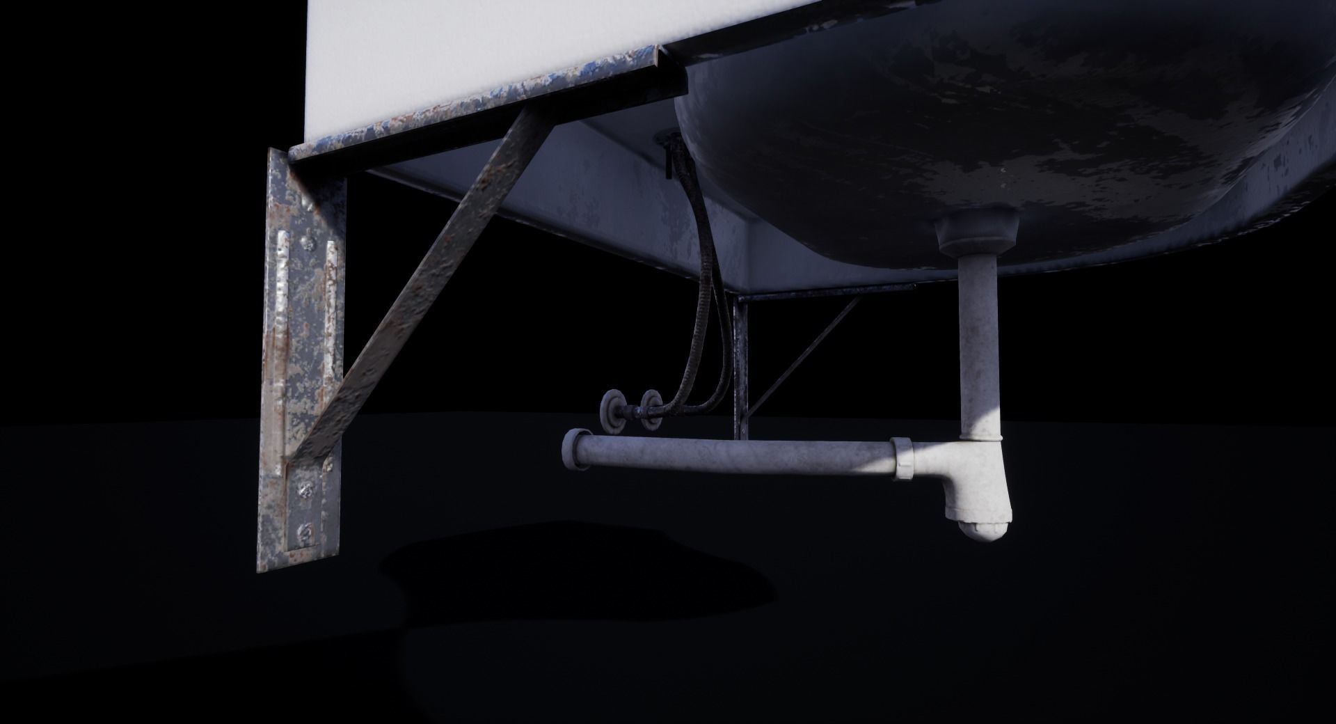 Old Sink Low-poly 3D model_6