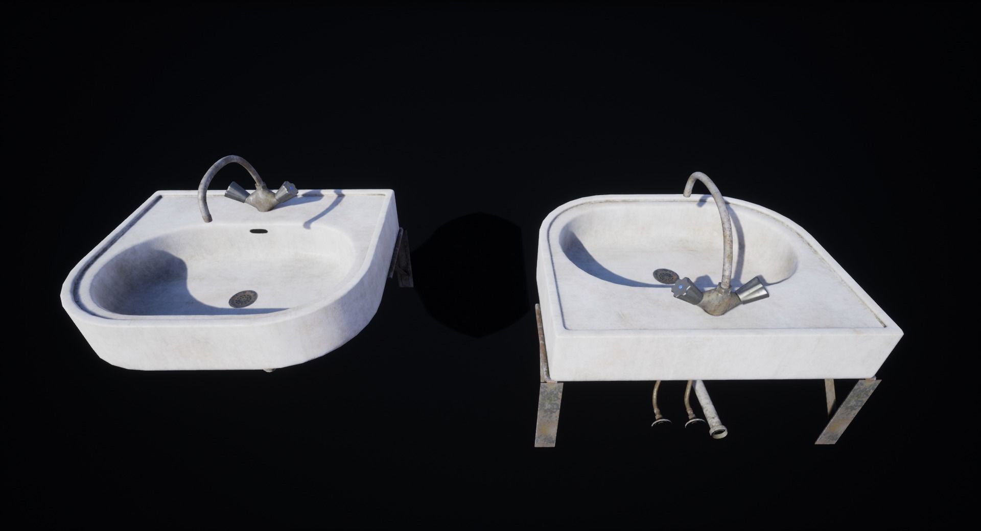 Old Sink Low-poly 3D model_18