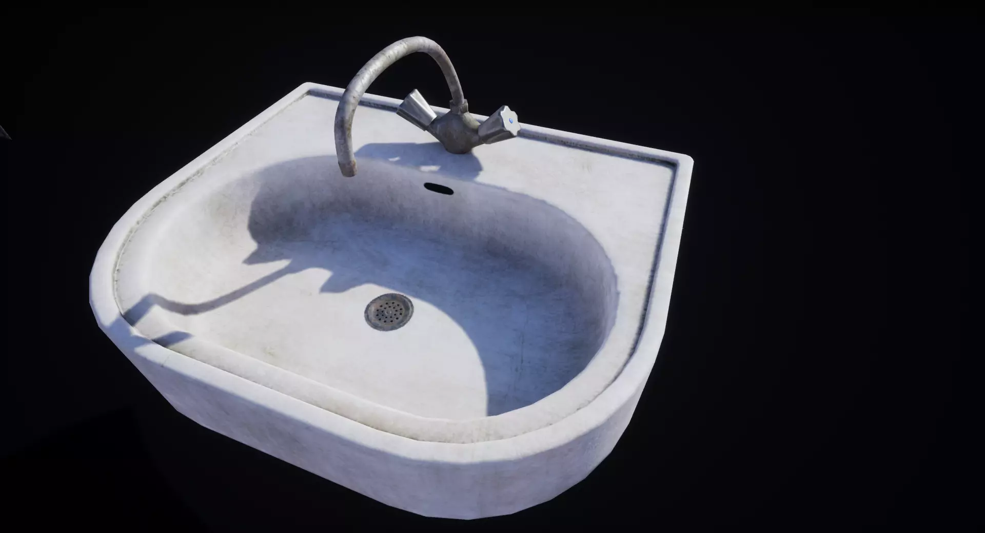 Old Sink Low-poly 3D model_0
