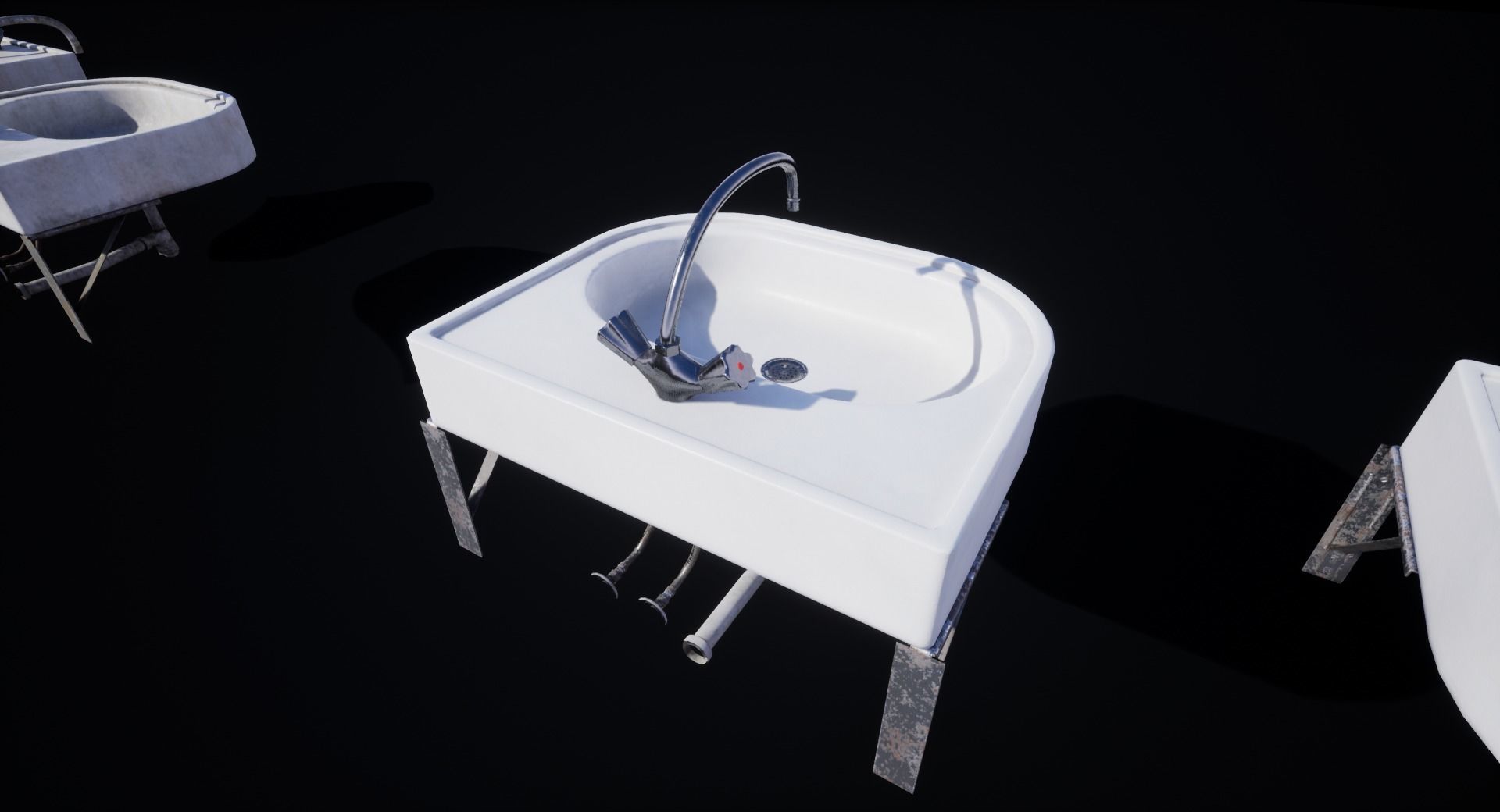 Old Sink Low-poly 3D model_8