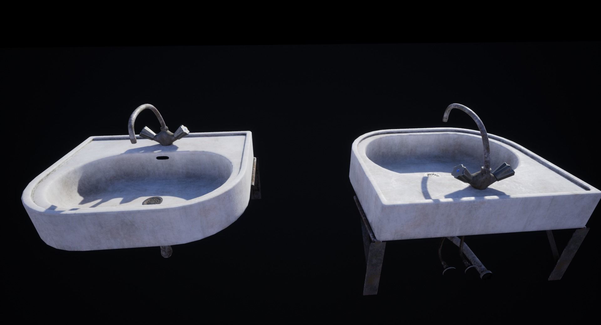 Old Sink Low-poly 3D model_17
