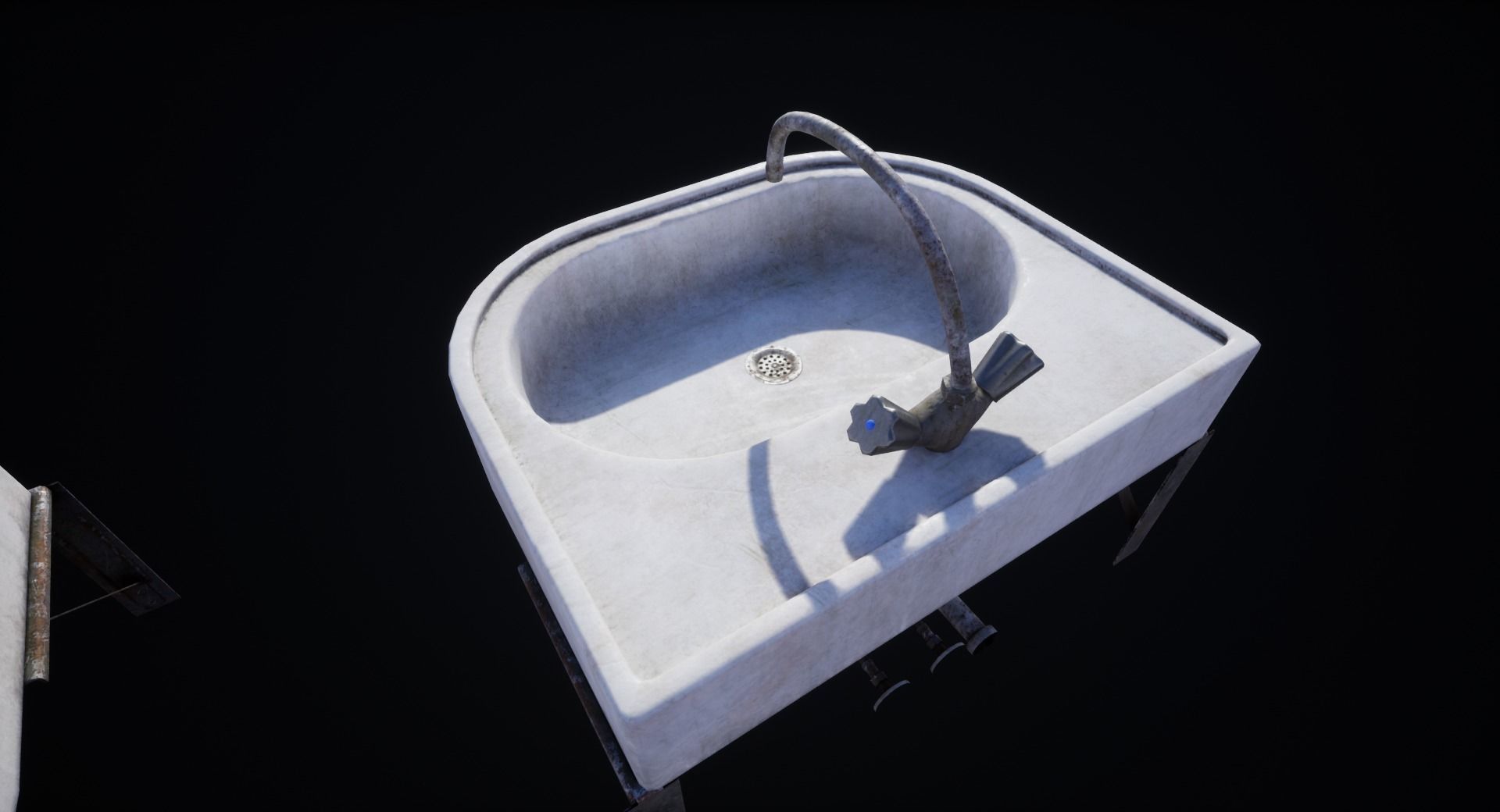 Old Sink Low-poly 3D model_1