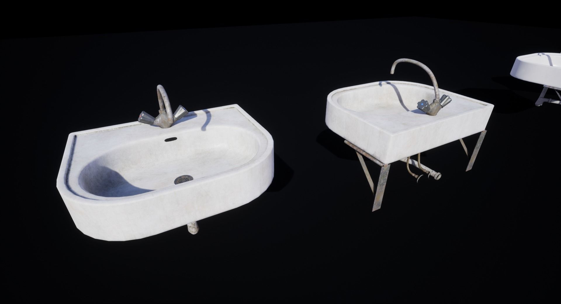 Old Sink Low-poly 3D model_2