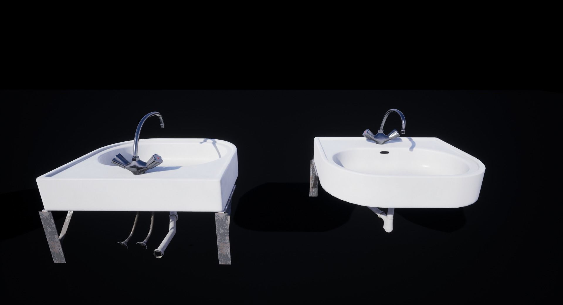 Old Sink Low-poly 3D model_15