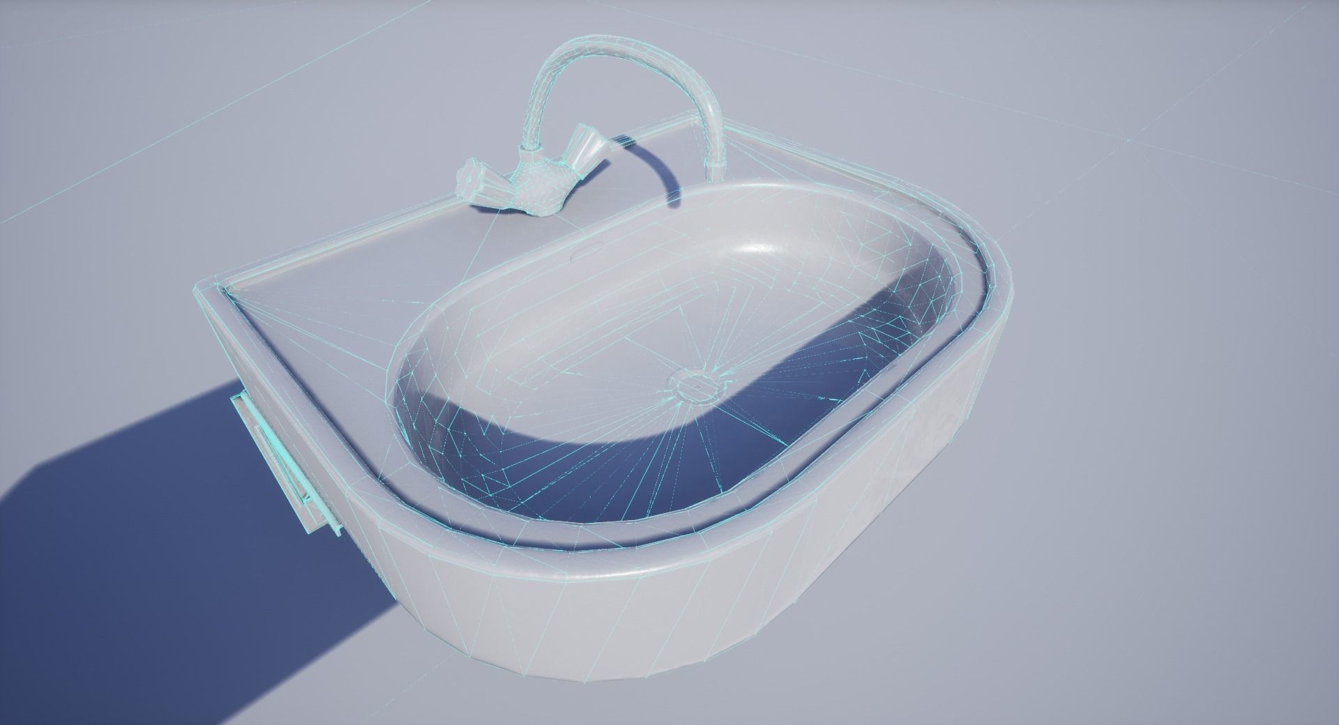 Old Sink Low-poly 3D model_9