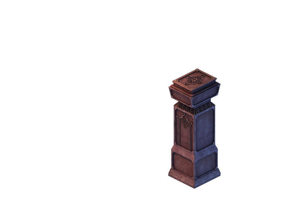 Game model - gorgeous stone gate 3D model_4