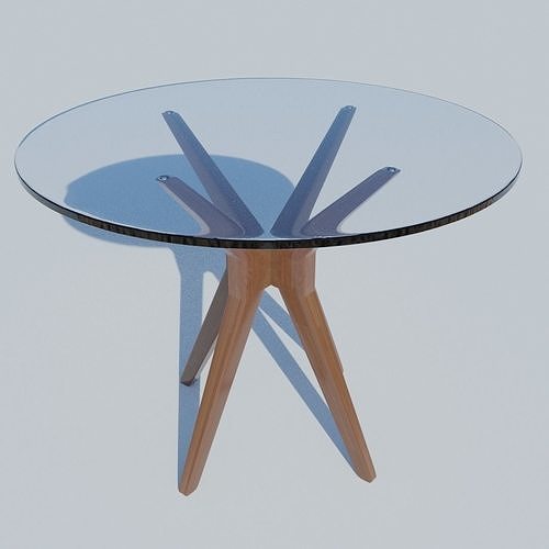 Glass table  Low-poly 3D model