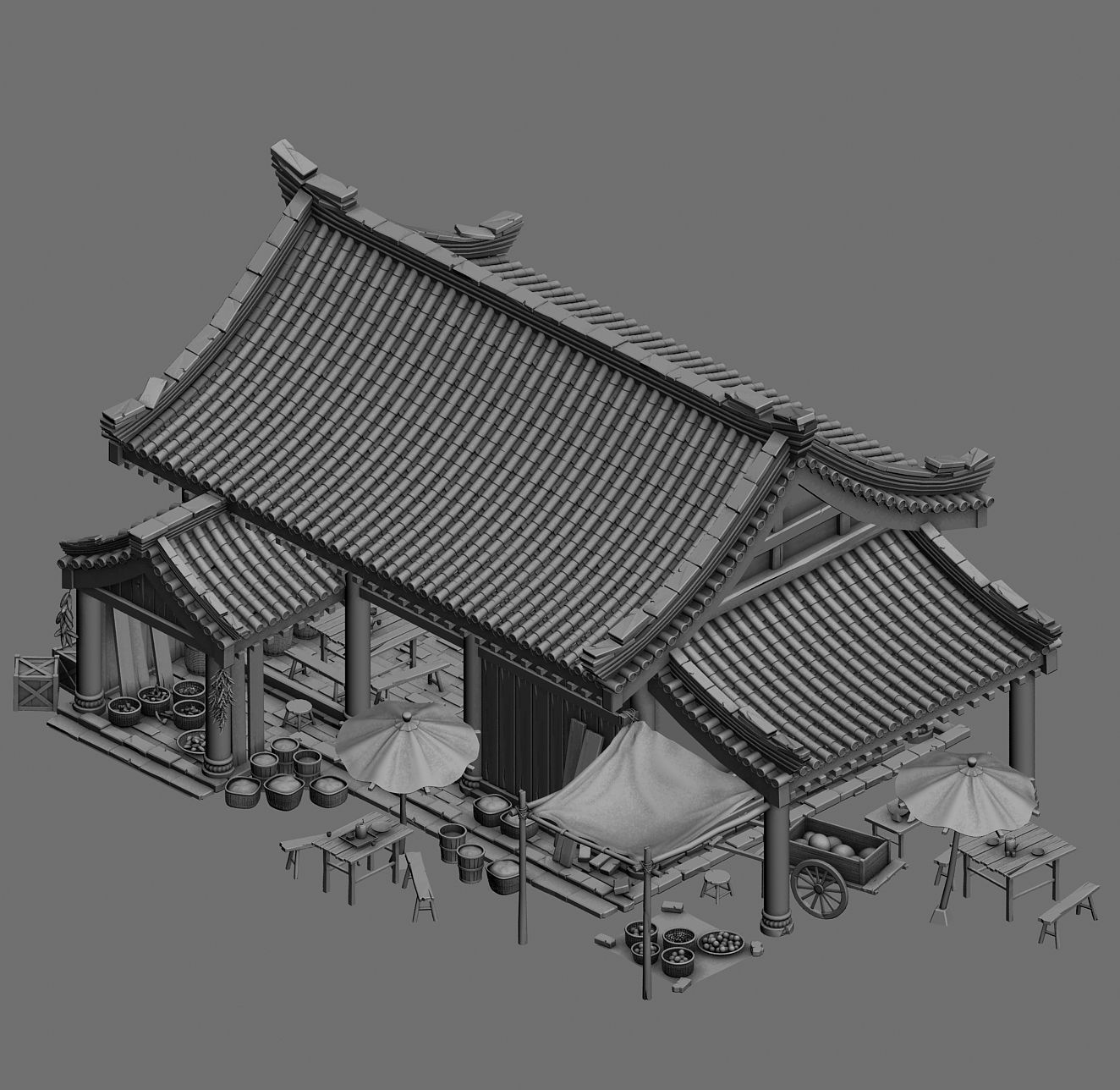 Huaihe River Building - Shop 03 3D model_3