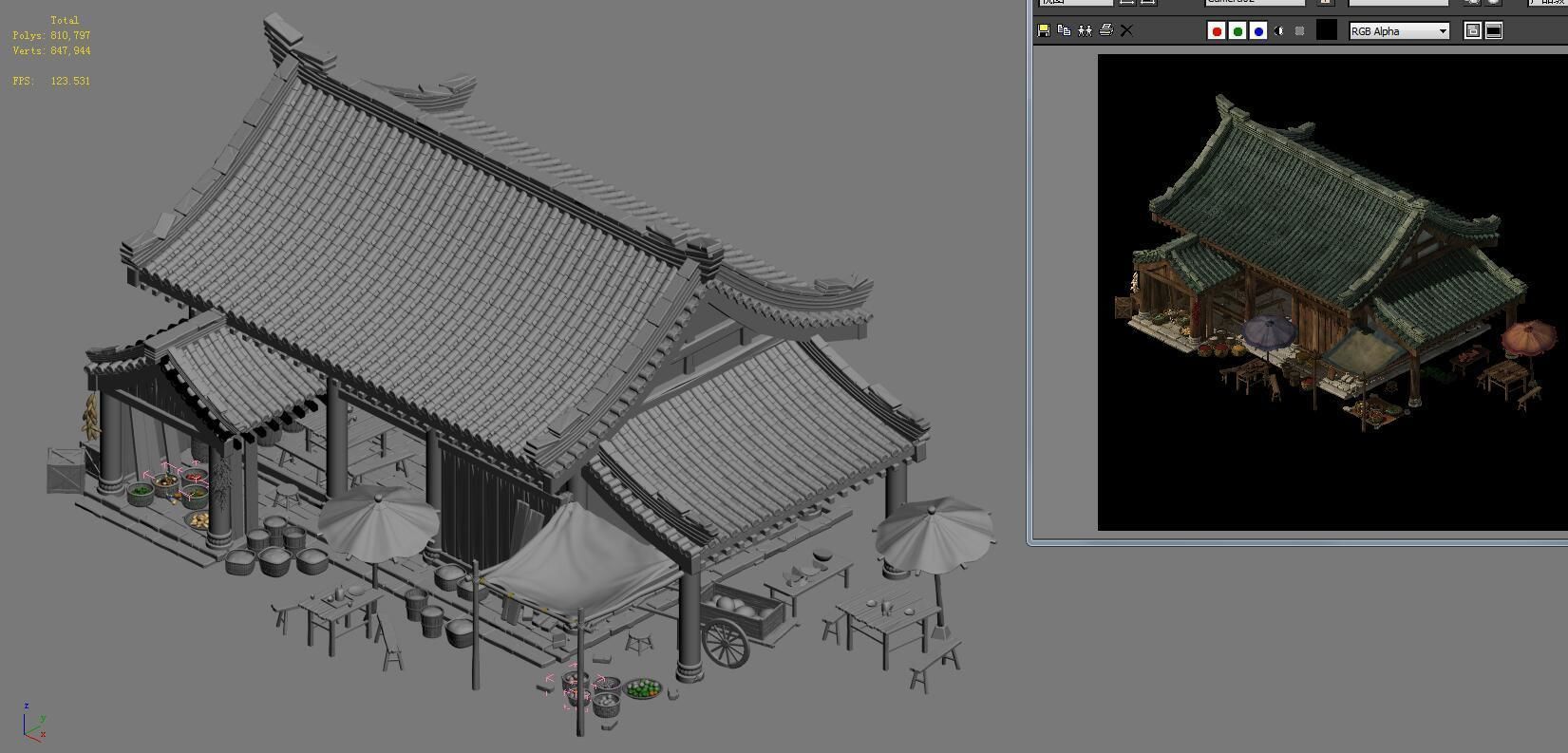 Huaihe River Building - Shop 03 3D model_4