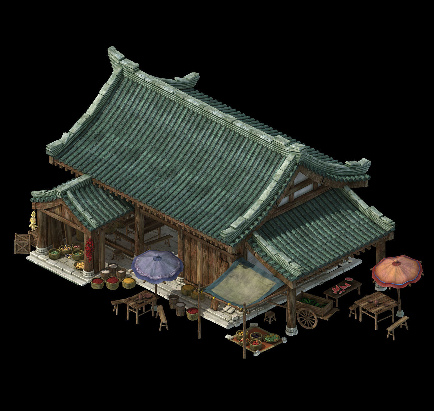 Huaihe River Building - Shop 03 3D model_1