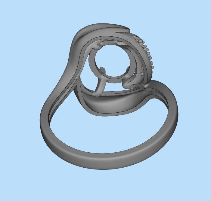 Women ring with gems and diamonds 3dm stl 3D print model_35