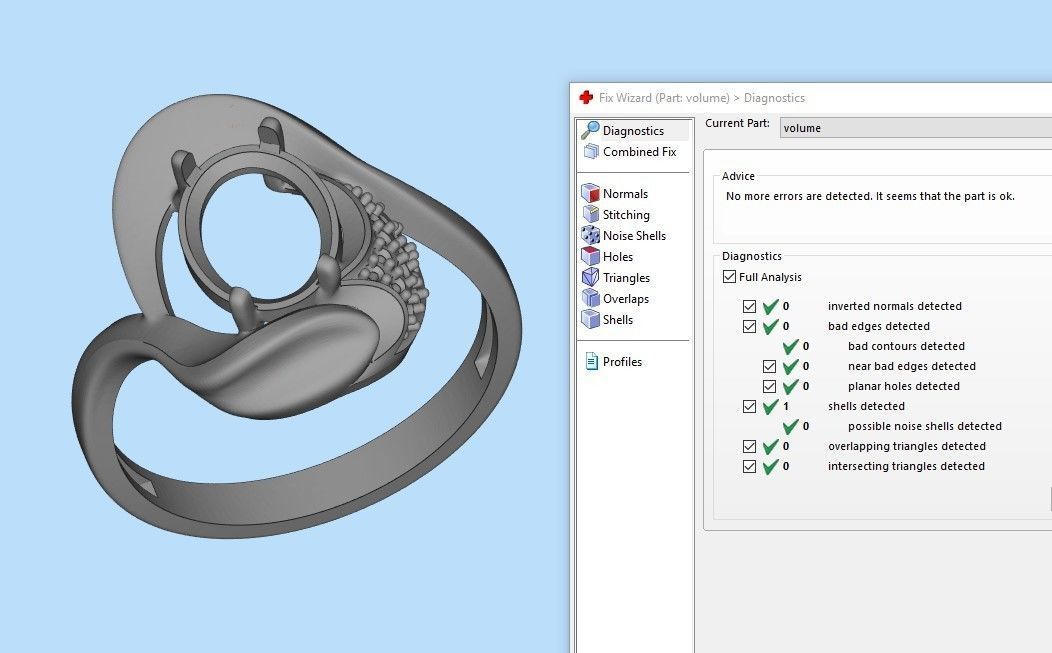 Women ring with gems and diamonds 3dm stl 3D print model_40