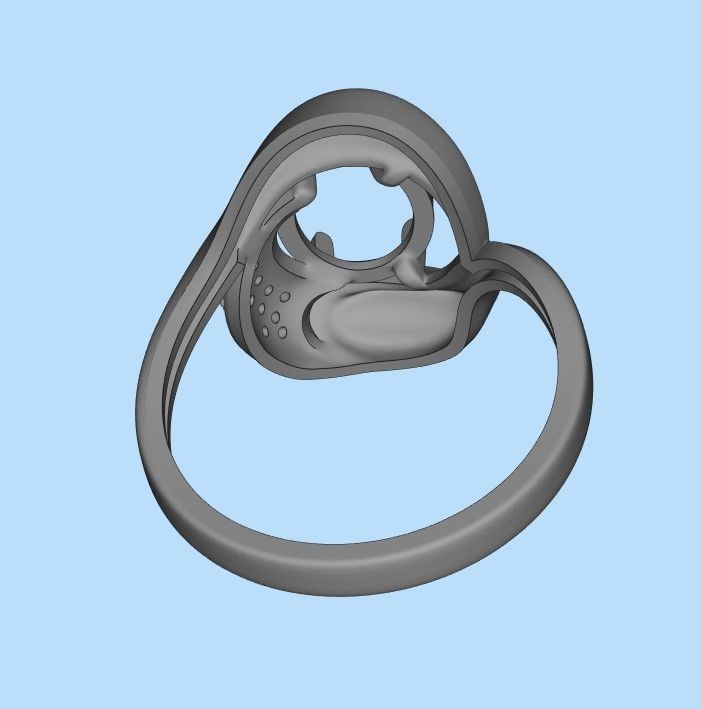 Women ring with gems and diamonds 3dm stl 3D print model_36