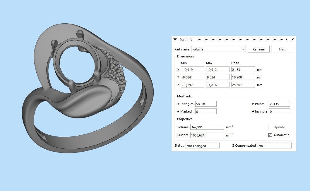 Women ring with gems and diamonds 3dm stl 3D print model_41