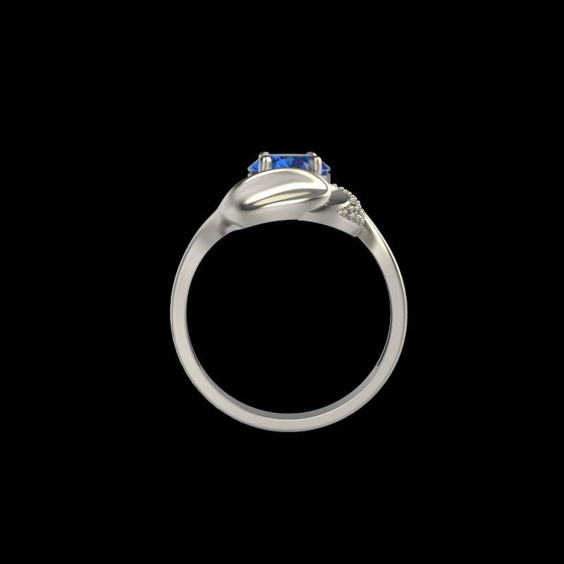 Women ring with gems and diamonds 3dm stl 3D print model_9