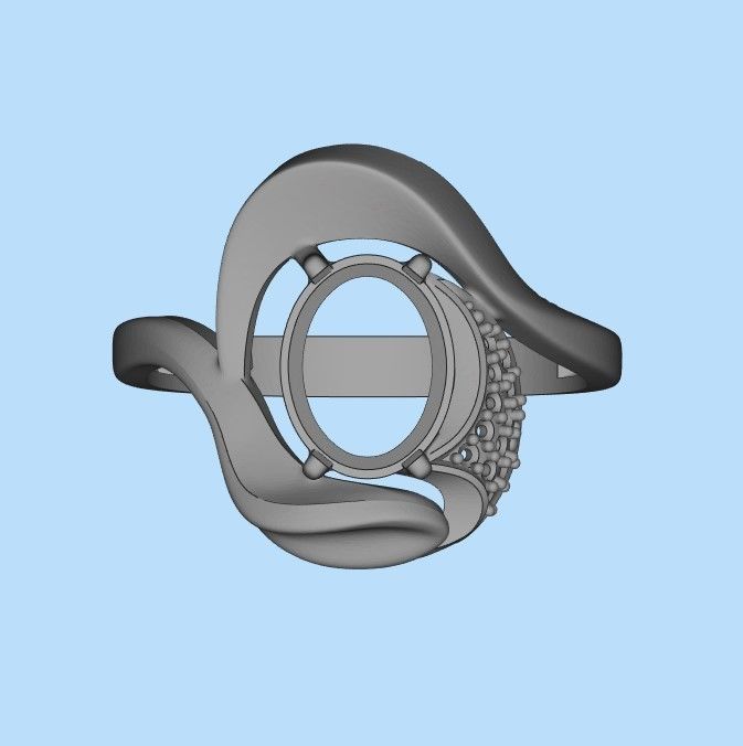 Women ring with gems and diamonds 3dm stl 3D print model_43