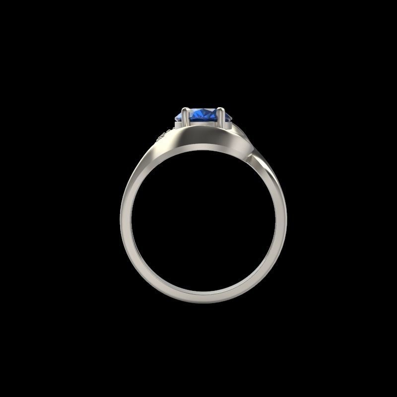 Women ring with gems and diamonds 3dm stl 3D print model_10