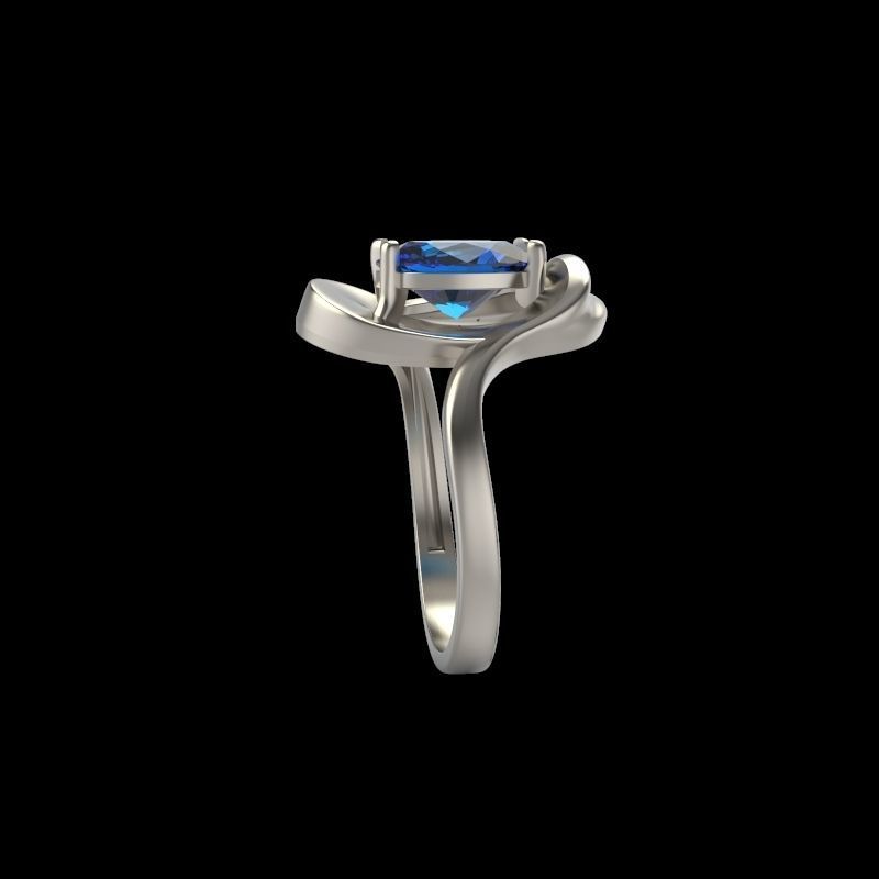 Women ring with gems and diamonds 3dm stl 3D print model_13