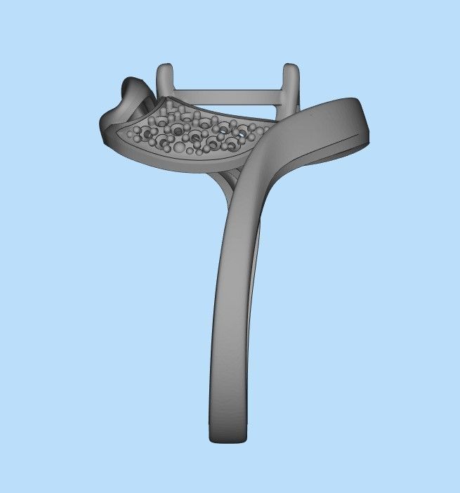 Women ring with gems and diamonds 3dm stl 3D print model_32