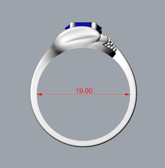 Women ring with gems and diamonds 3dm stl 3D print model_29