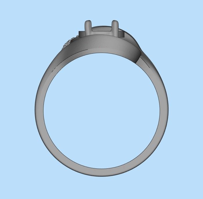 Women ring with gems and diamonds 3dm stl 3D print model_31