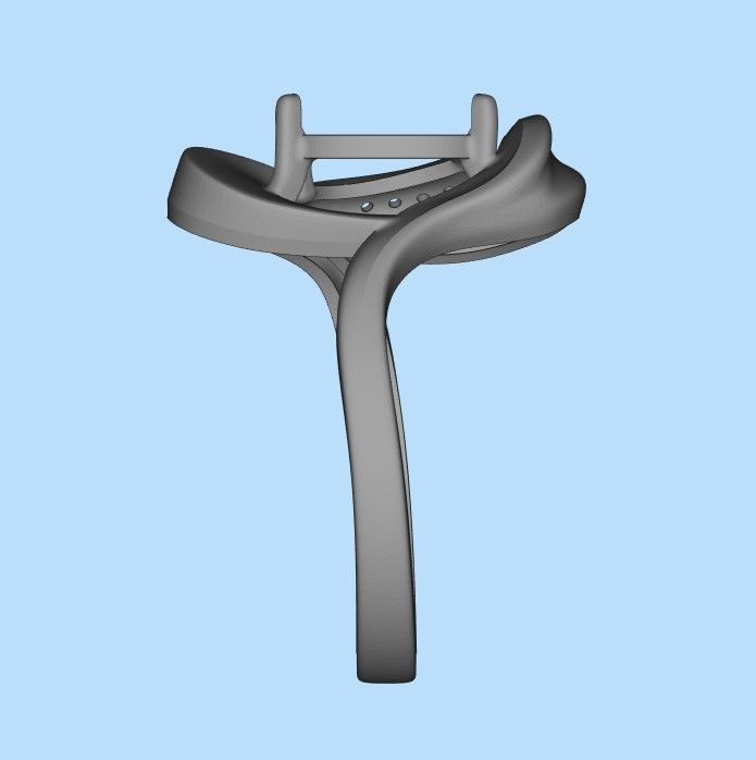 Women ring with gems and diamonds 3dm stl 3D print model_33