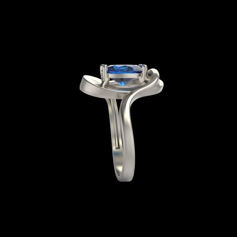 Women ring with gems and diamonds 3dm stl 3D print model_14