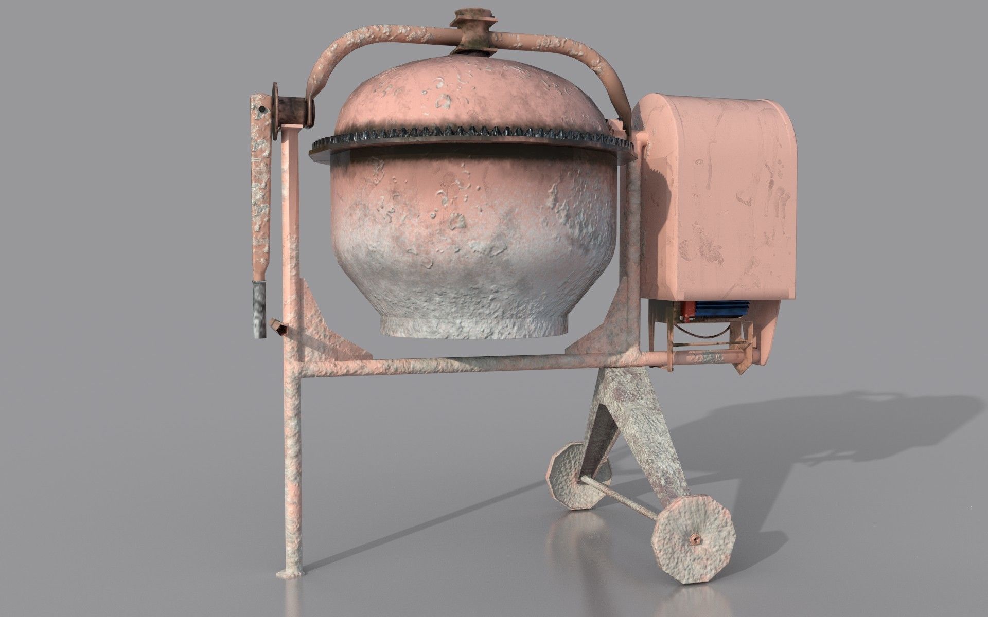 Worn Concrete Mixer low poly Low-poly 3D model_5