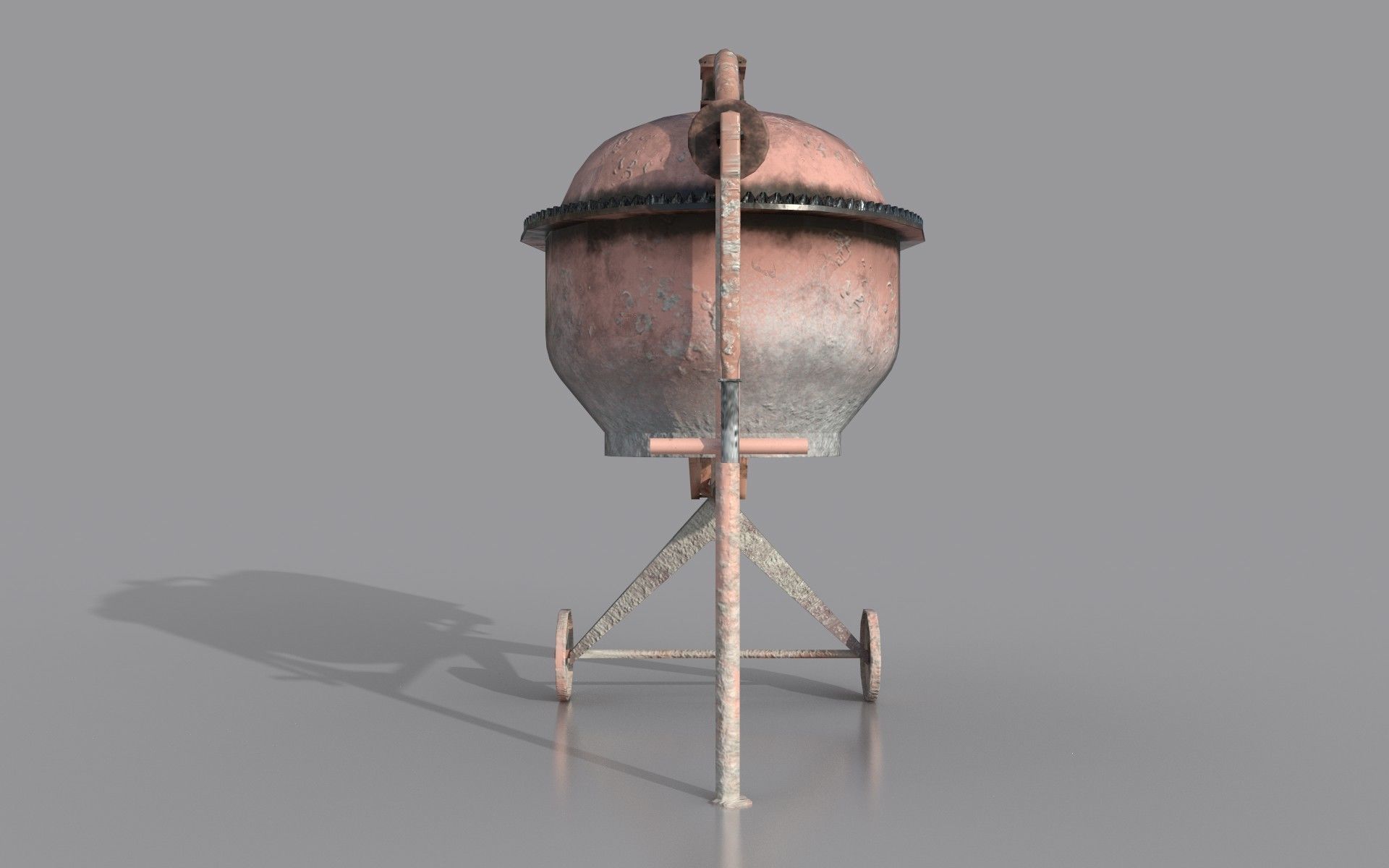 Worn Concrete Mixer low poly Low-poly 3D model_4
