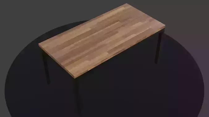 Woodentable 3d model wooden table on circle Free low-poly 3D model