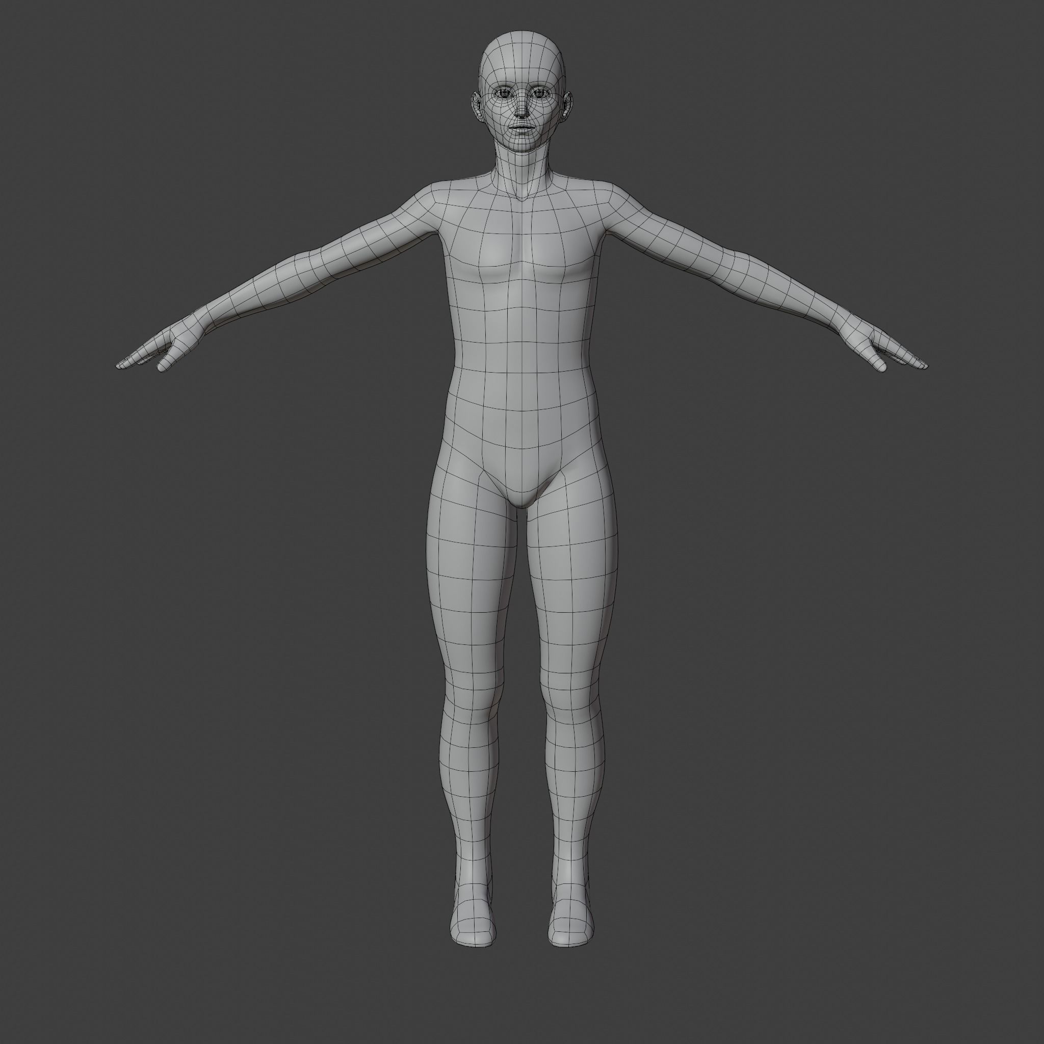 Stylized Humanoid Base Mesh - Male Low-poly 3D model_1