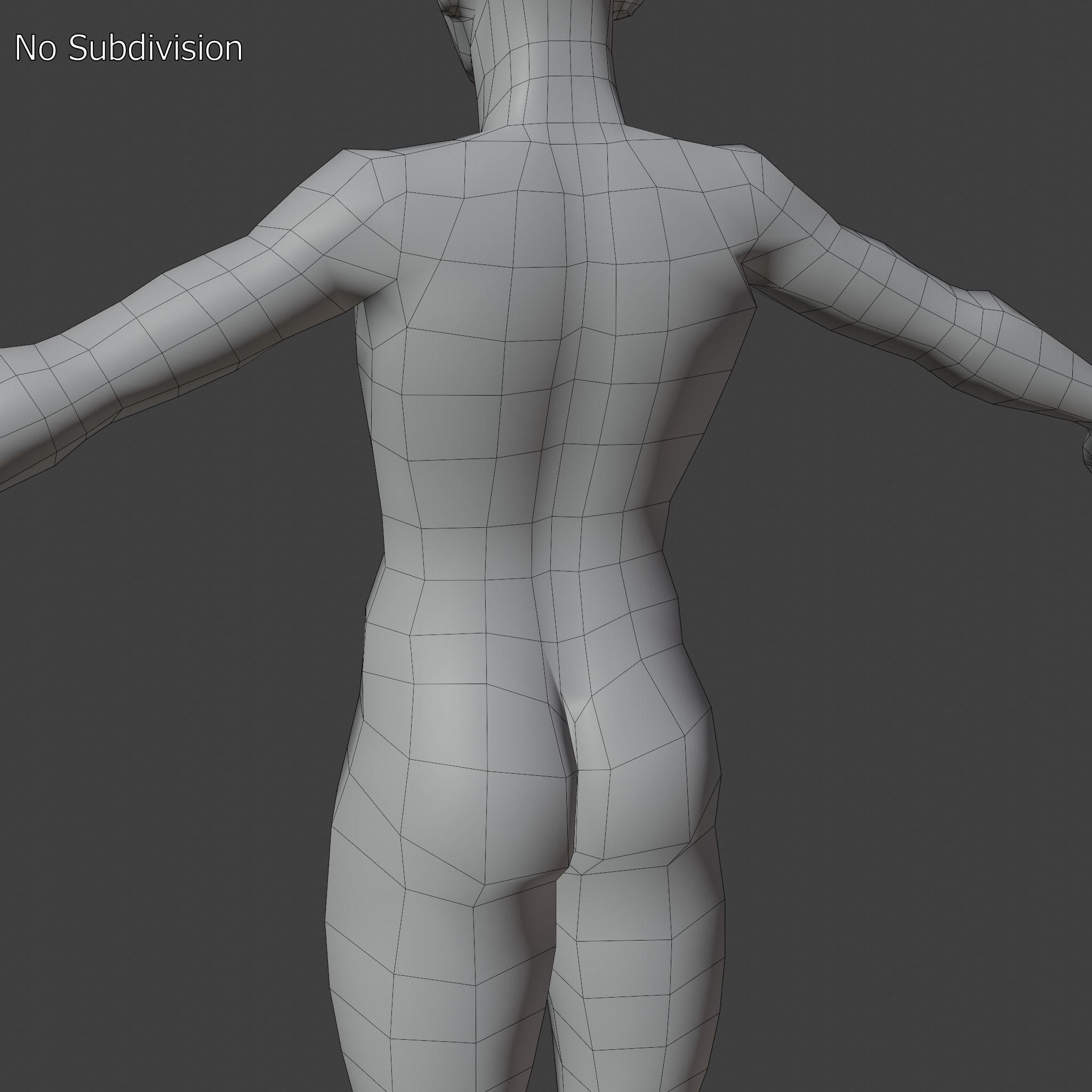 Stylized Humanoid Base Mesh - Male Low-poly 3D model_9