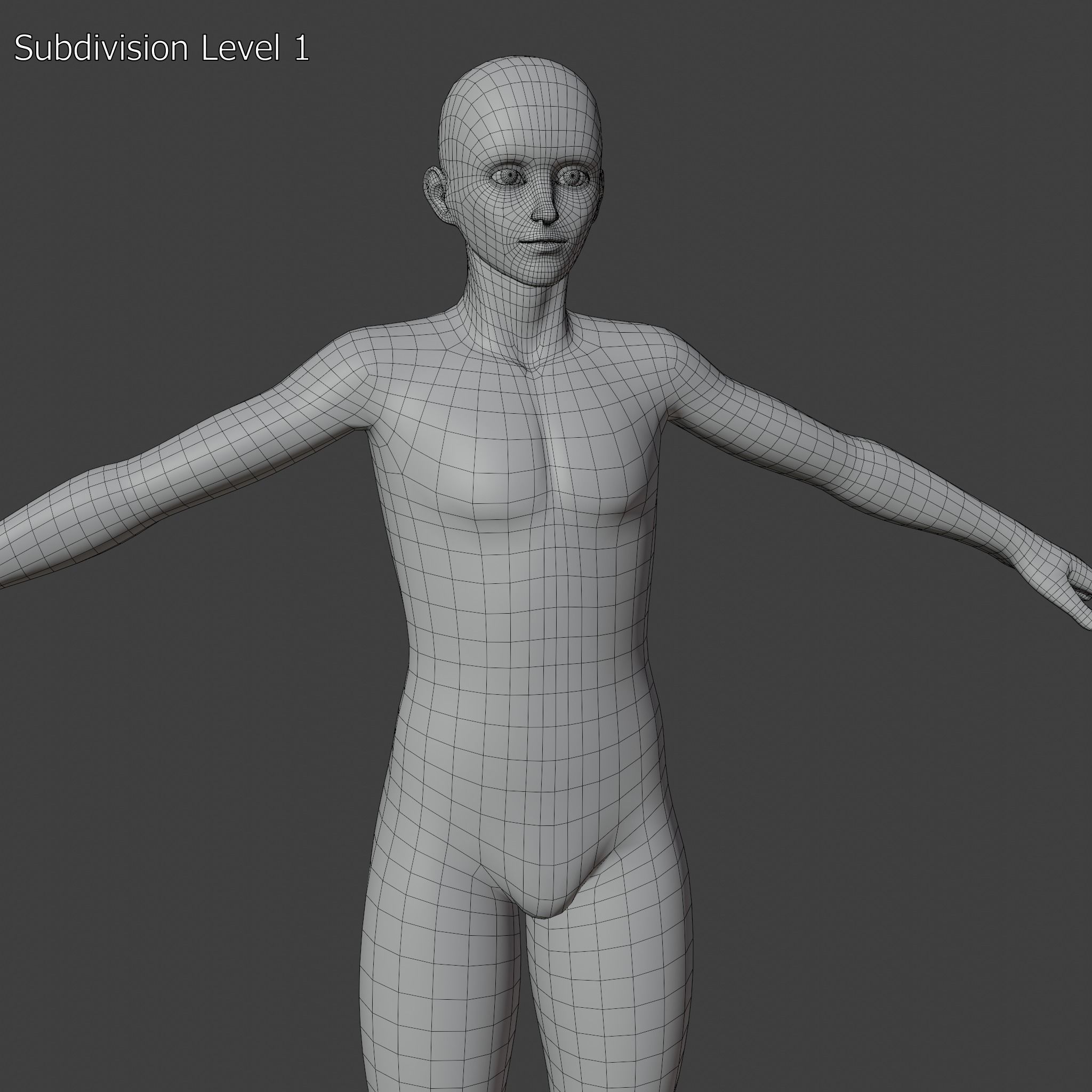 Stylized Humanoid Base Mesh - Male Low-poly 3D model_6