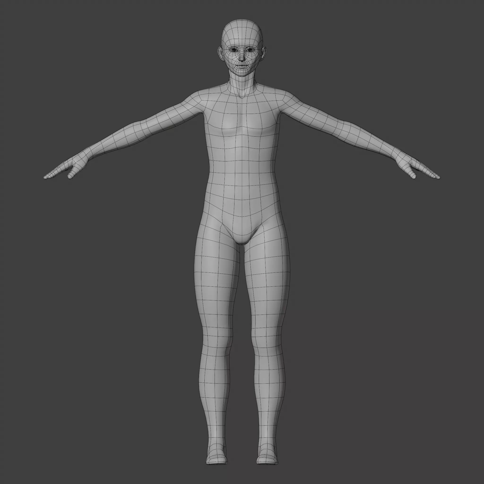 Stylized Humanoid Base Mesh - Male Low-poly 3D model_0