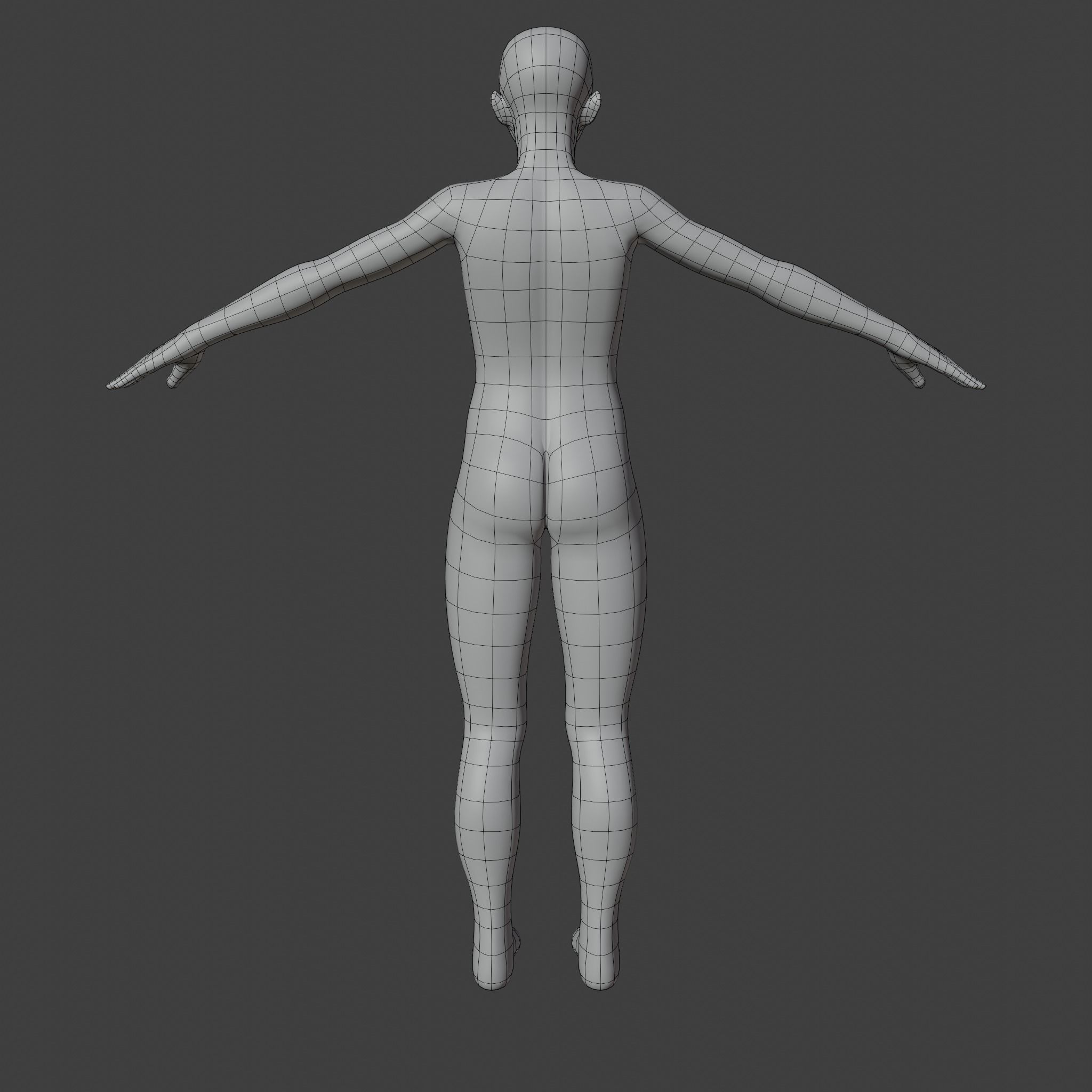 Stylized Humanoid Base Mesh - Male Low-poly 3D model_3