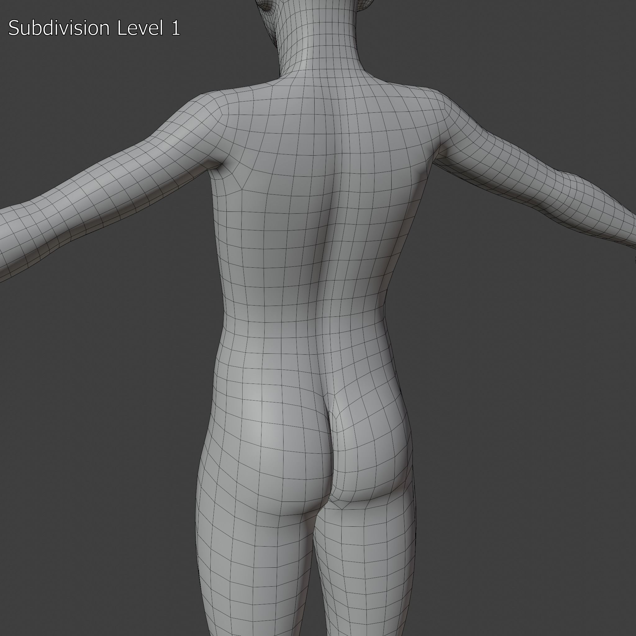 Stylized Humanoid Base Mesh - Male Low-poly 3D model_10