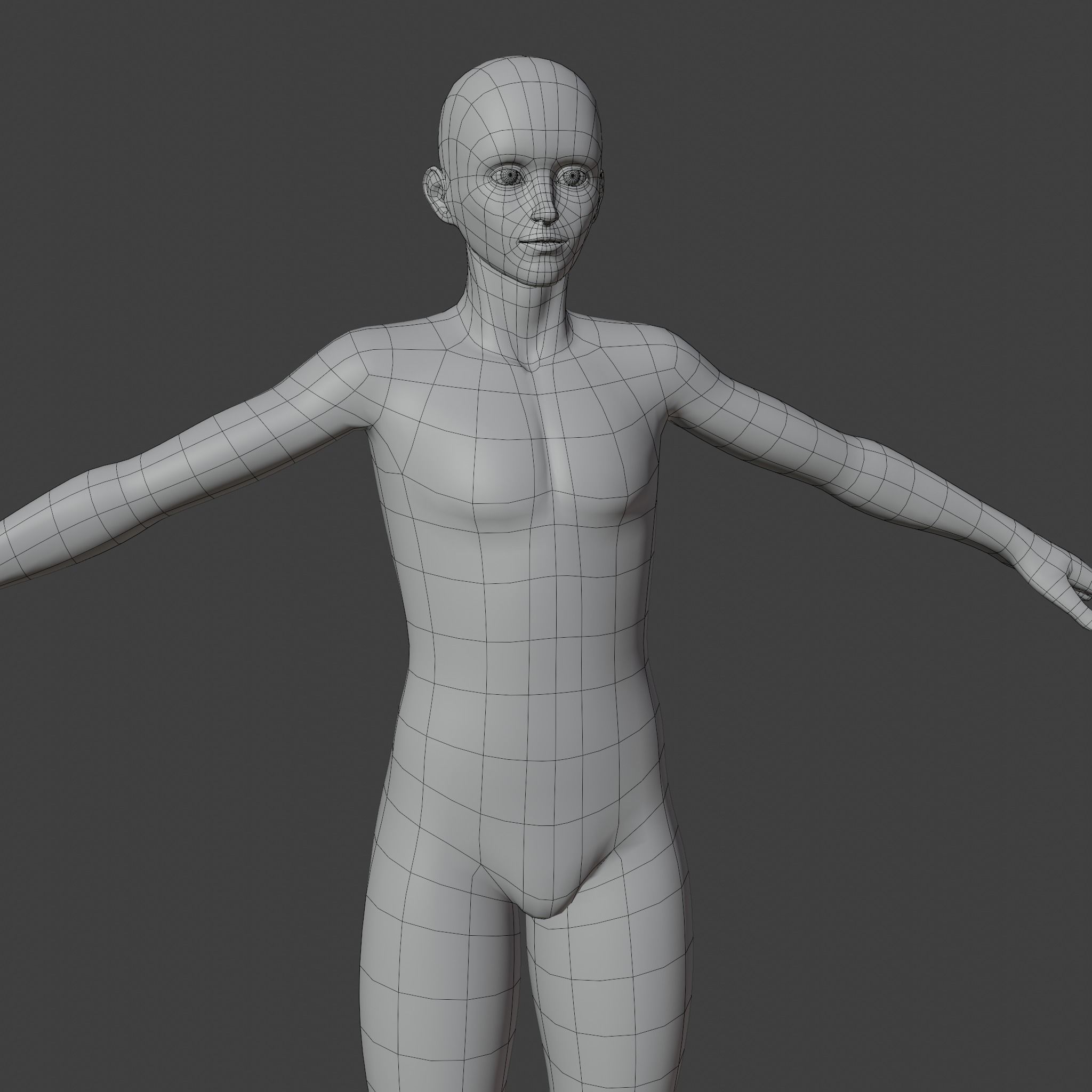 Stylized Humanoid Base Mesh - Male Low-poly 3D model_4