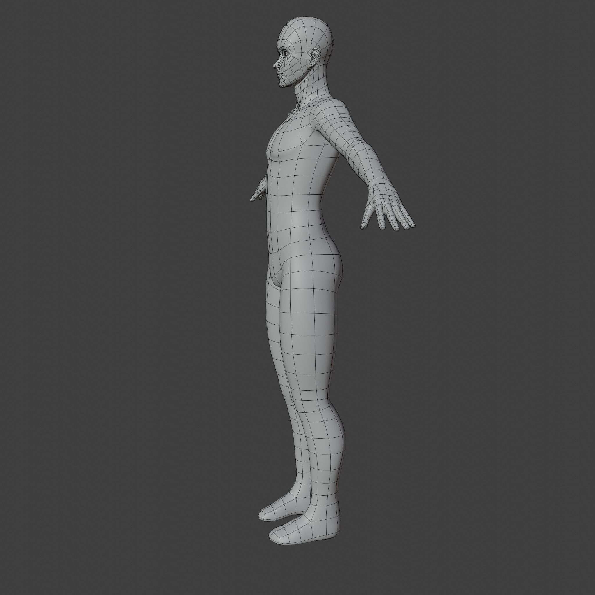 Stylized Humanoid Base Mesh - Male Low-poly 3D model_2