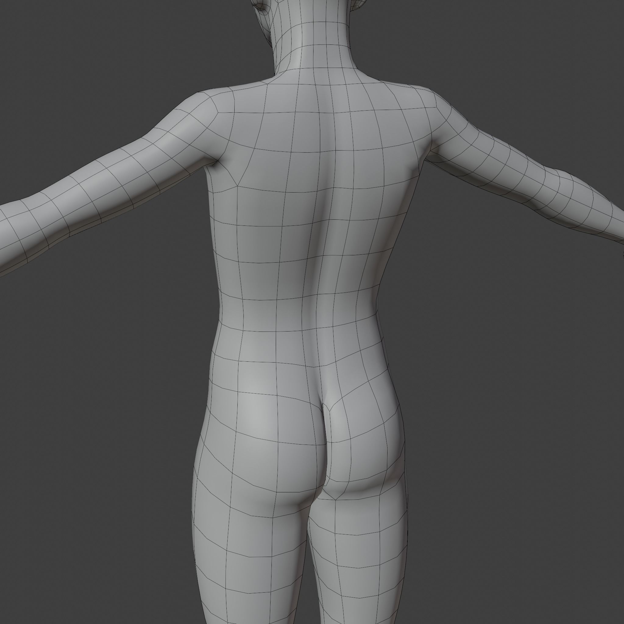 Stylized Humanoid Base Mesh - Male Low-poly 3D model_8